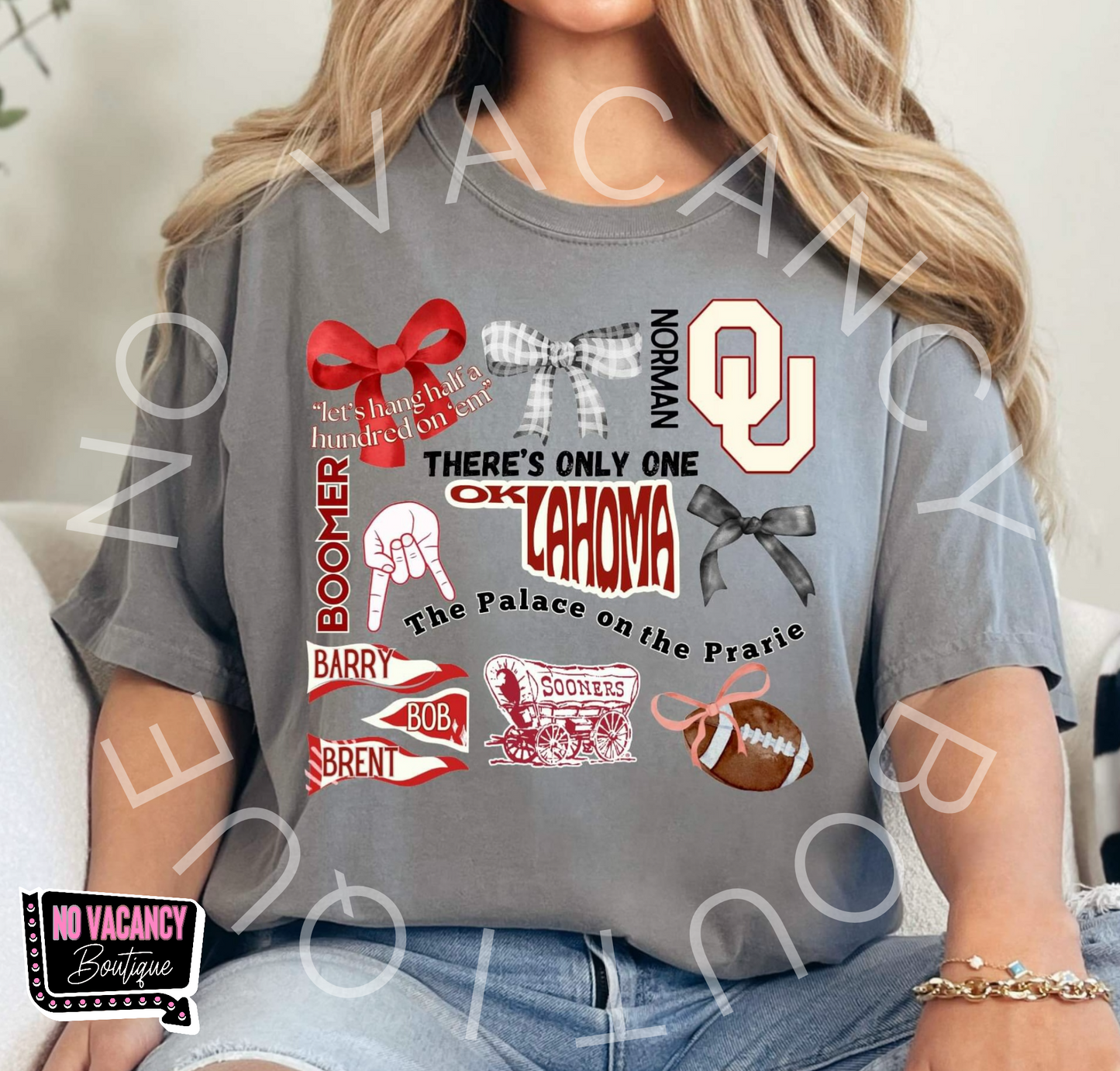 Maroon Oklahoma Collage Tee