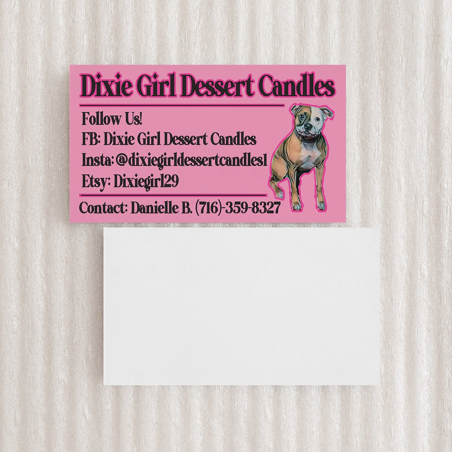 Custom Business Cards, Thank You Cards, Washing Instructions, Coupon Cards, Etc.